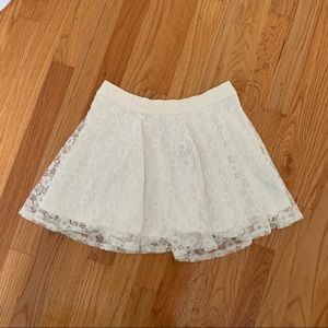 White Lace Skater Skirt
